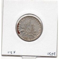 1 franc Semeuse Argent 1909 TB-, France pièce de monnaie