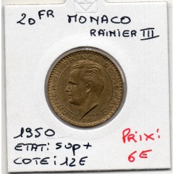 Monaco Rainier III 20 francs 1950 Sup+, Gad 140 pièce de monnaie