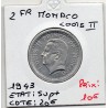 Monaco Louis II 2 francs 1943 Sup+, Gad 133 pièce de monnaie