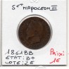 5 centimes Napoléon III tête laurée 1861 BB Strasbourg B+, France pièce de monnaie