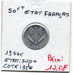 50 centimes Francisque Bazor 1944 grand C Sup+, France pièce de monnaie