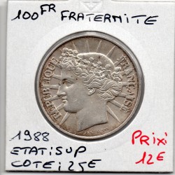 100 francs Fraternité 1988 Sup, France pièce de monnaie