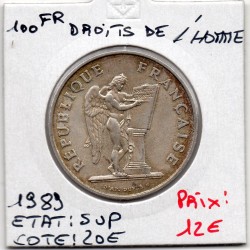 100 francs Droits de l'Homme 1989 Sup, France pièce de monnaie