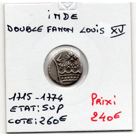 Indes Française, Pondichéry Louis XV Double Fanon 1715-1774 Sup, Lec 27 pièce de monnaie