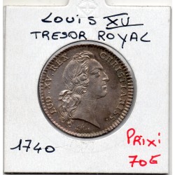 Jeton Louis XV Trésor royal argent, 1740 Auri Certa Ceges