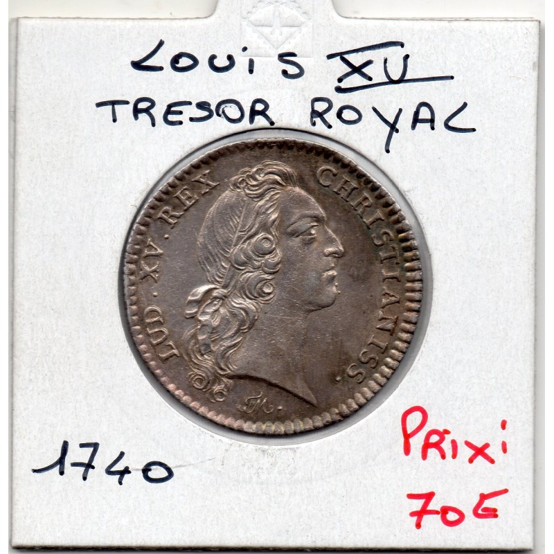 Jeton Louis XV Trésor royal argent, 1740 Auri Certa Ceges