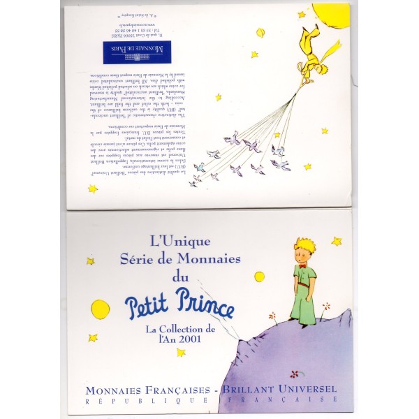 Coffret bu petit Prince Ultime série France 2001 pièces de monnaies en Franc