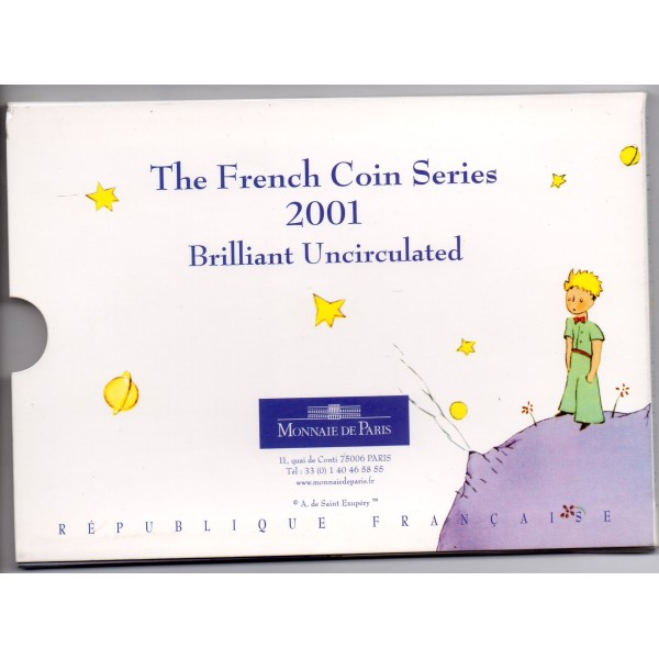 Coffret bu petit Prince Ultime série France 2001 pièces de monnaies en Franc