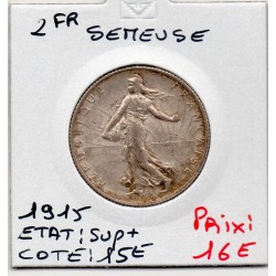 2 Francs Semeuse Argent 1915 Sup+, France pièce de monnaie