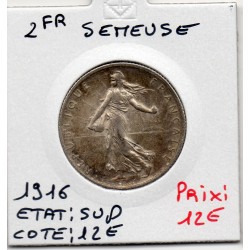 2 Francs Semeuse Argent 1916 Sup, France pièce de monnaie