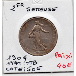 2 Francs Semeuse Argent 1904 TTB, France pièce de monnaie