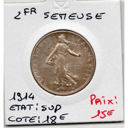 2 Francs Semeuse Argent 1914 Sup, France pièce de monnaie