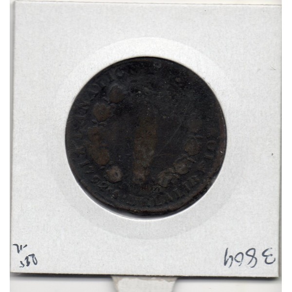 12 deniers Constitution Louis XVI 1792 MA cuivre Marseille B+, France pièce de monnaie