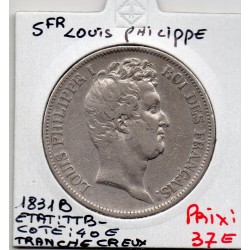 5 francs Louis Philippe 1831 B tranche Creux Rouen TTB-, France pièce de monnaie