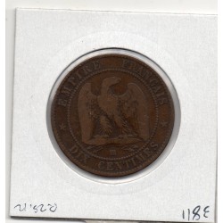 10 centimes Napoléon III tête laurée 1862 BB Strasbourg TB, France pièce de monnaie