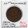 10 centimes Napoléon III tête laurée 1862 K Bordeaux TTB-, France pièce de monnaie