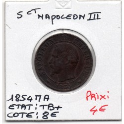 5 centimes Napoléon III tête nue 1854 MA Marseille TB+, France pièce de monnaie