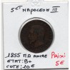 5 centimes Napoléon III tête nue 1855 MA ancre Marseille B+, France pièce de monnaie