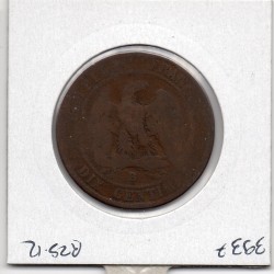 10 centimes Napoléon III tête nue 1857 B Rouen B-, France pièce de monnaie