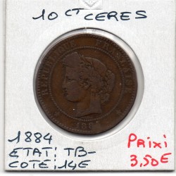 10 centimes Cérès 1884 A Paris TB-, France pièce de monnaie