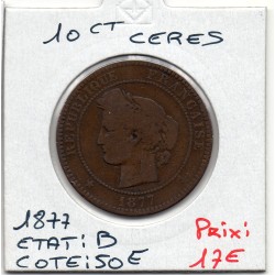 10 centimes Cérès 1877 A Paris B, France pièce de monnaie