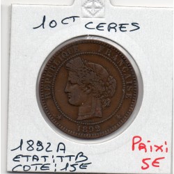 10 centimes Cérès 1892 A Paris TTB, France pièce de monnaie