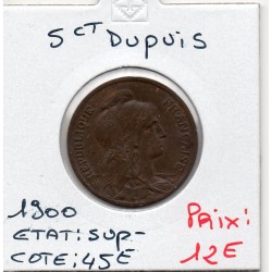 5 centimes Dupuis 1900 Sup, France pièce de monnaie