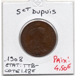 5 centimes Dupuis 1908 TTB-, France pièce de monnaie