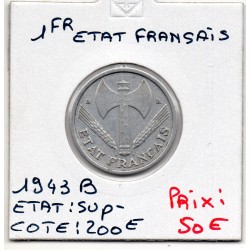 1 franc Francisque Bazor 1943 B Sup-, France pièce de monnaie