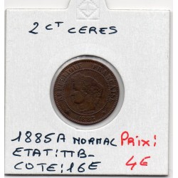 2 centimes Cérès 1885 moyen A TTB-, France pièce de monnaie