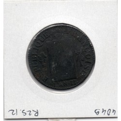 1 sol aux balances 1793 AA Metz TB-, France pièce de monnaie