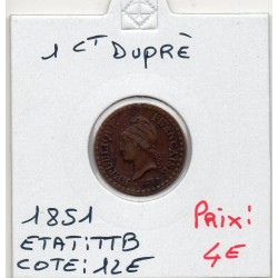 1 centime Dupré 1851 A paris TTB, France pièce de monnaie