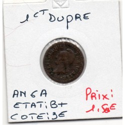 1 centime Dupré An 6 A paris B+, France pièce de monnaie