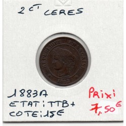 2 centimes Cérès 1883 TTB+, France pièce de monnaie