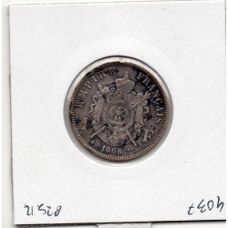 1 franc Napoléon III tête laurée 1868 BB Strasbourg TTB, France pièce de monnaie