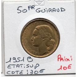 50 francs Coq Guiraud 1951 B Sup, France pièce de monnaie