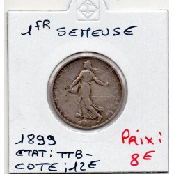 1 franc Semeuse Argent 1899 TTB-, France pièce de monnaie