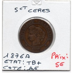 5 centimes Cérès 1876 A Paris TB, France pièce de monnaie