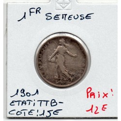 1 franc Semeuse Argent 1901 TTB-, France pièce de monnaie