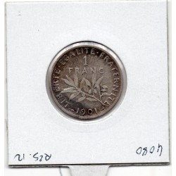 1 franc Semeuse Argent 1901 TTB-, France pièce de monnaie