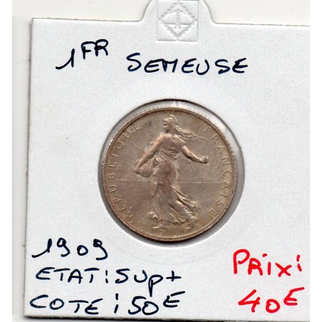 1 franc Semeuse Argent 1909 Sup+, France pièce de monnaie