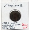 2 centimes Napoléon III tête nue 1855 petit D chien grand Lion TTB-, France pièce de monnaie