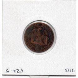 2 centimes Napoléon III tête nue 1854 petit D petit lion Lyon TB-, France pièce de monnaie