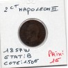 2 centimes Napoléon III tête nue 1857 W Lille B, France pièce de monnaie