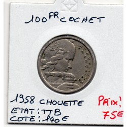 100 francs Cochet 1958 Chouette TTB, France pièce de monnaie