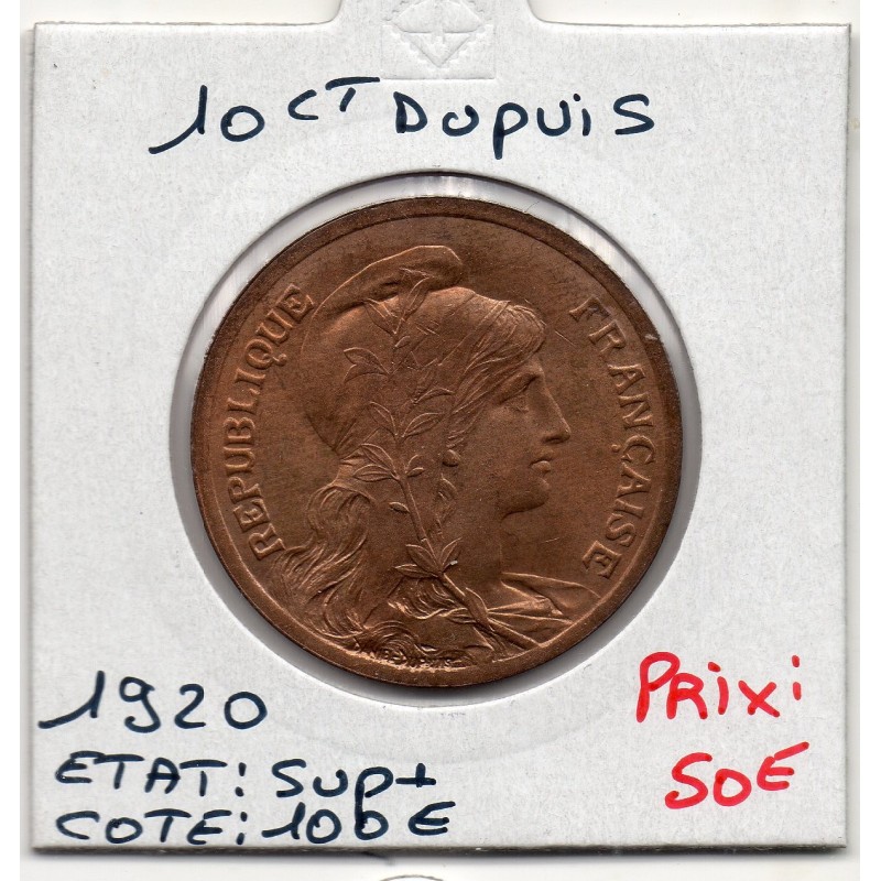 10 centimes Dupuis 1920 Sup+, France pièce de monnaie