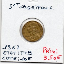 5 centimes Lagriffoul 1967 TTB, France pièce de monnaie