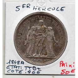 5 francs Hercule 1848 A Paris TTB+, France pièce de monnaie