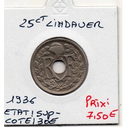 25 centimes Lindauer 1936 Sup-, France pièce de monnaie