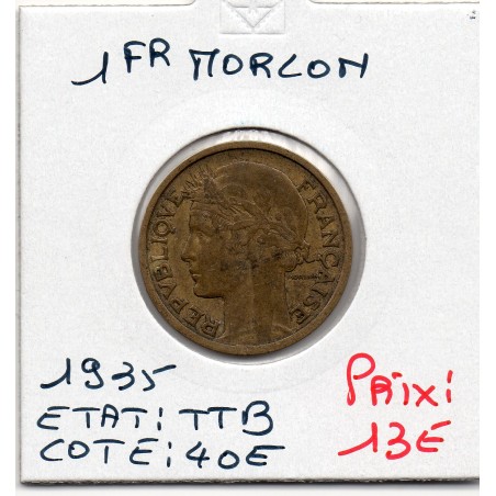 1 franc Morlon 1935 TTB, France pièce de monnaie